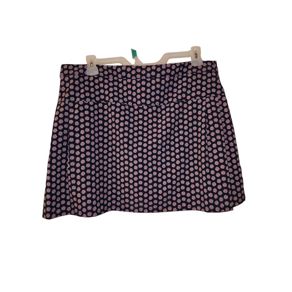 Crown And Ivy Golf Tennis Skort Sz 16 Navy Colorful Spheres Pockets Side Zip